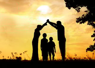 Muslim family home together